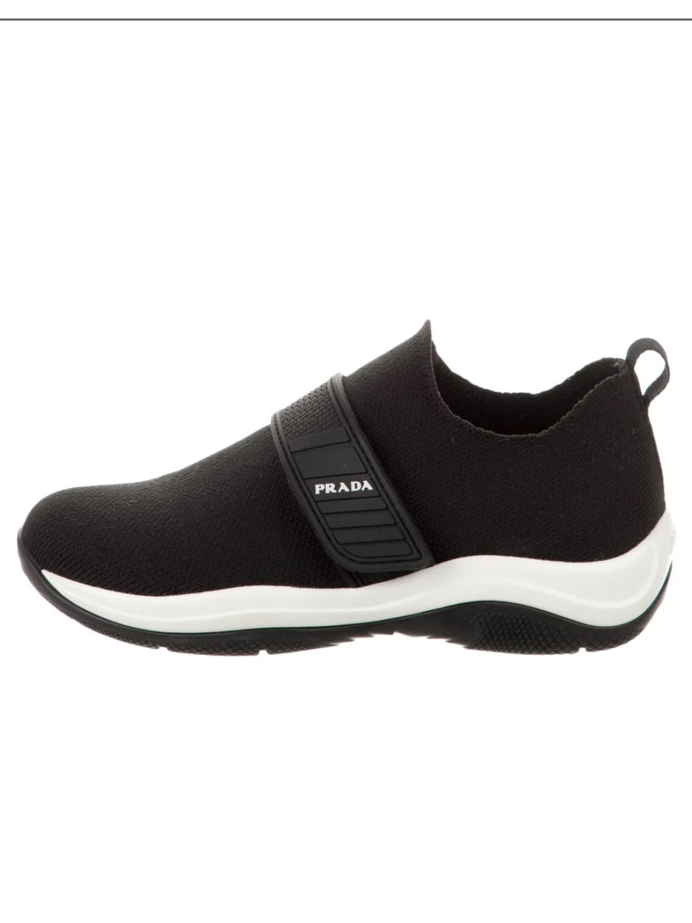 Prada Boys Black Slip-On Knit Sneakers
